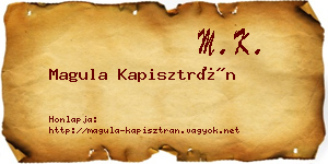 Magula Kapisztrán névjegykártya